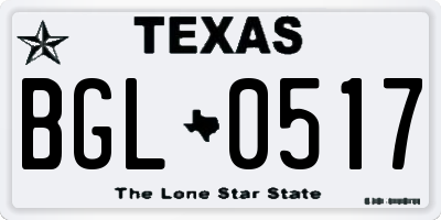 TX license plate BGL0517