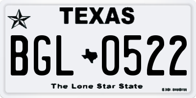 TX license plate BGL0522