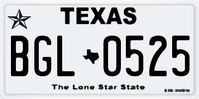 TX license plate BGL0525