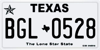 TX license plate BGL0528