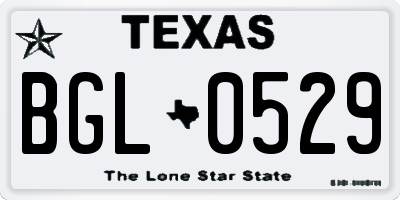 TX license plate BGL0529