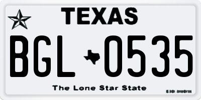 TX license plate BGL0535
