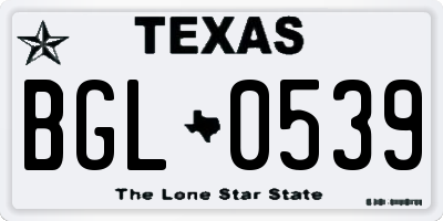 TX license plate BGL0539