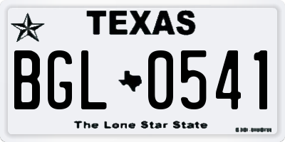 TX license plate BGL0541