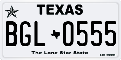 TX license plate BGL0555