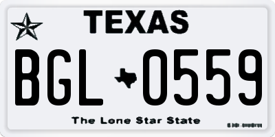 TX license plate BGL0559