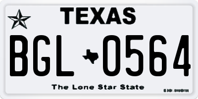 TX license plate BGL0564