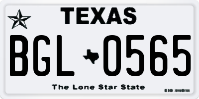 TX license plate BGL0565
