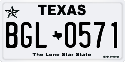 TX license plate BGL0571
