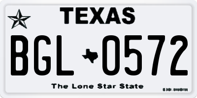 TX license plate BGL0572