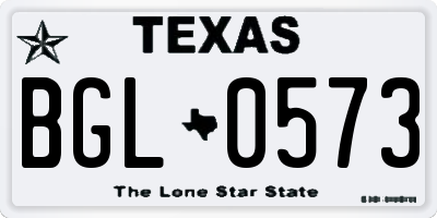 TX license plate BGL0573