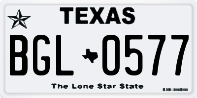 TX license plate BGL0577