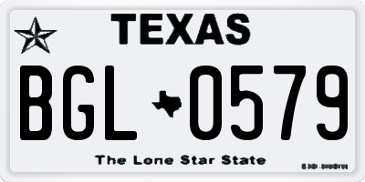 TX license plate BGL0579