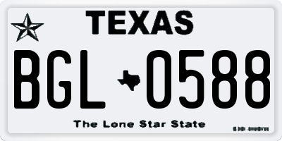 TX license plate BGL0588