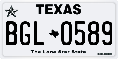 TX license plate BGL0589