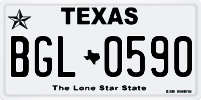 TX license plate BGL0590