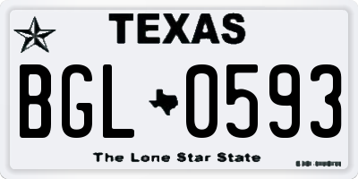 TX license plate BGL0593