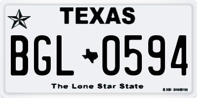 TX license plate BGL0594