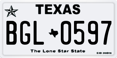 TX license plate BGL0597