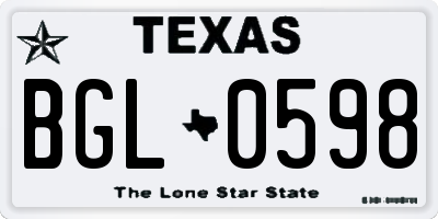 TX license plate BGL0598
