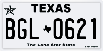 TX license plate BGL0621