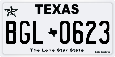 TX license plate BGL0623