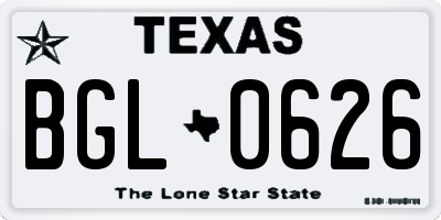TX license plate BGL0626