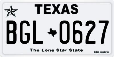 TX license plate BGL0627