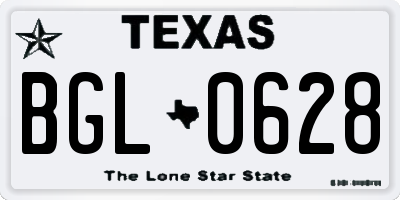 TX license plate BGL0628