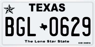 TX license plate BGL0629