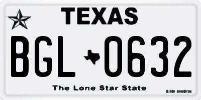 TX license plate BGL0632