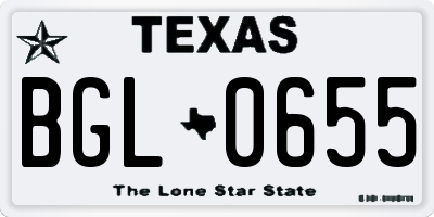 TX license plate BGL0655