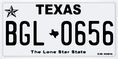 TX license plate BGL0656