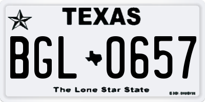 TX license plate BGL0657