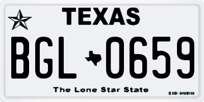 TX license plate BGL0659