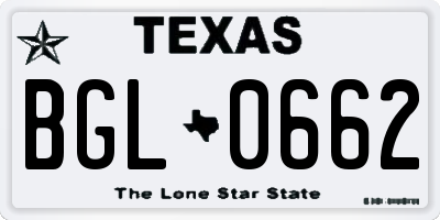 TX license plate BGL0662