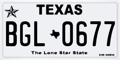 TX license plate BGL0677