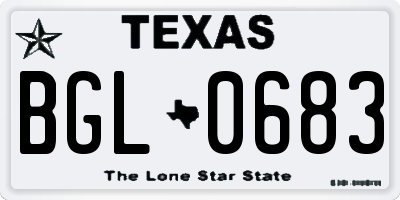 TX license plate BGL0683