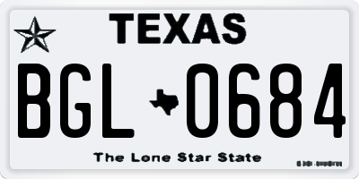 TX license plate BGL0684