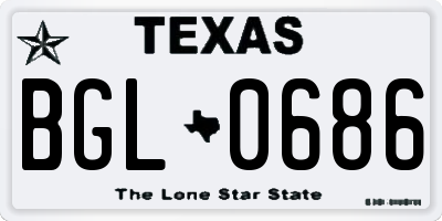 TX license plate BGL0686