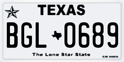 TX license plate BGL0689