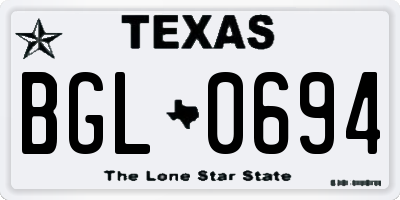 TX license plate BGL0694