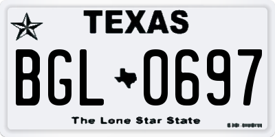 TX license plate BGL0697