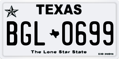 TX license plate BGL0699
