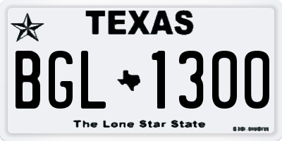 TX license plate BGL1300