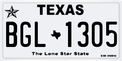 TX license plate BGL1305