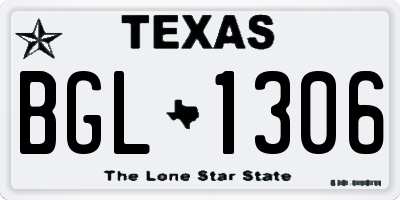 TX license plate BGL1306