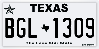 TX license plate BGL1309