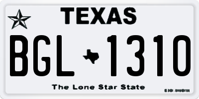 TX license plate BGL1310