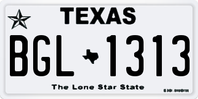 TX license plate BGL1313